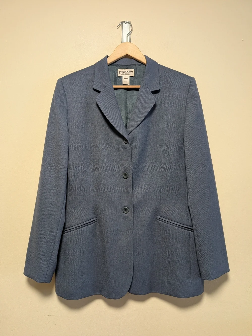 Pendleton 100% Virgin Wool Blazer Slate Blue Size 14